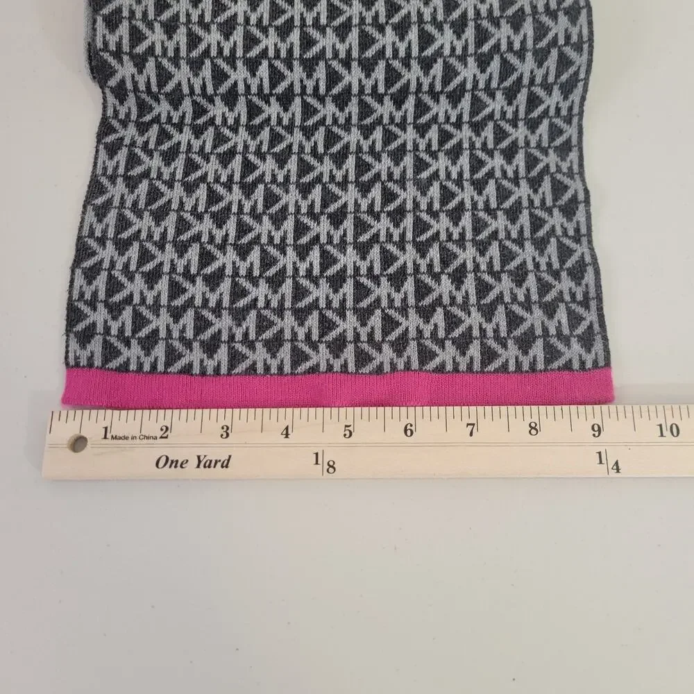 Michael Kors Logo Scarf Gray and‎ Pink